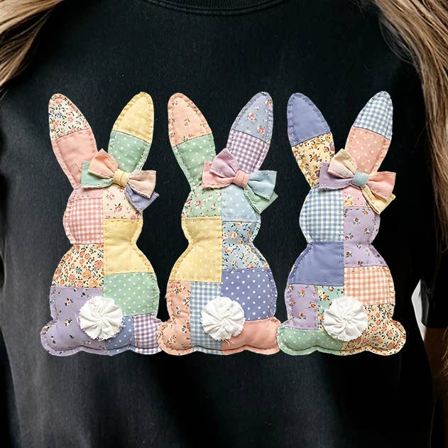 3 Coelhinhos Transferência de Cor Completa Falso Acolchoado por atacado de RBA Transfers