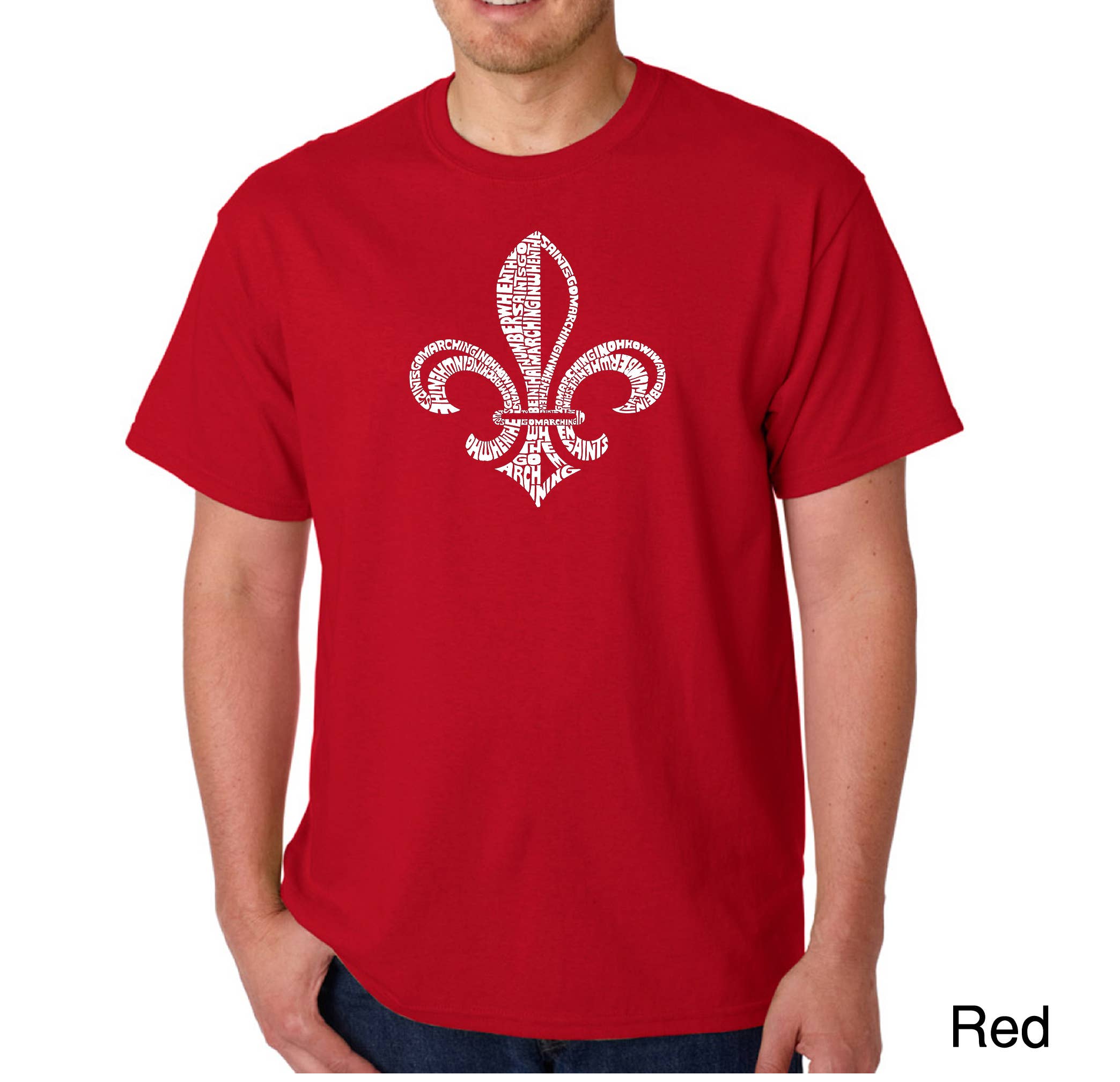 LA Pop Art - Wholesale Screen Printed T-Shirt - Men's - LA Pop Art Men's Word Art T-shirt - FLEUR DE LIS7