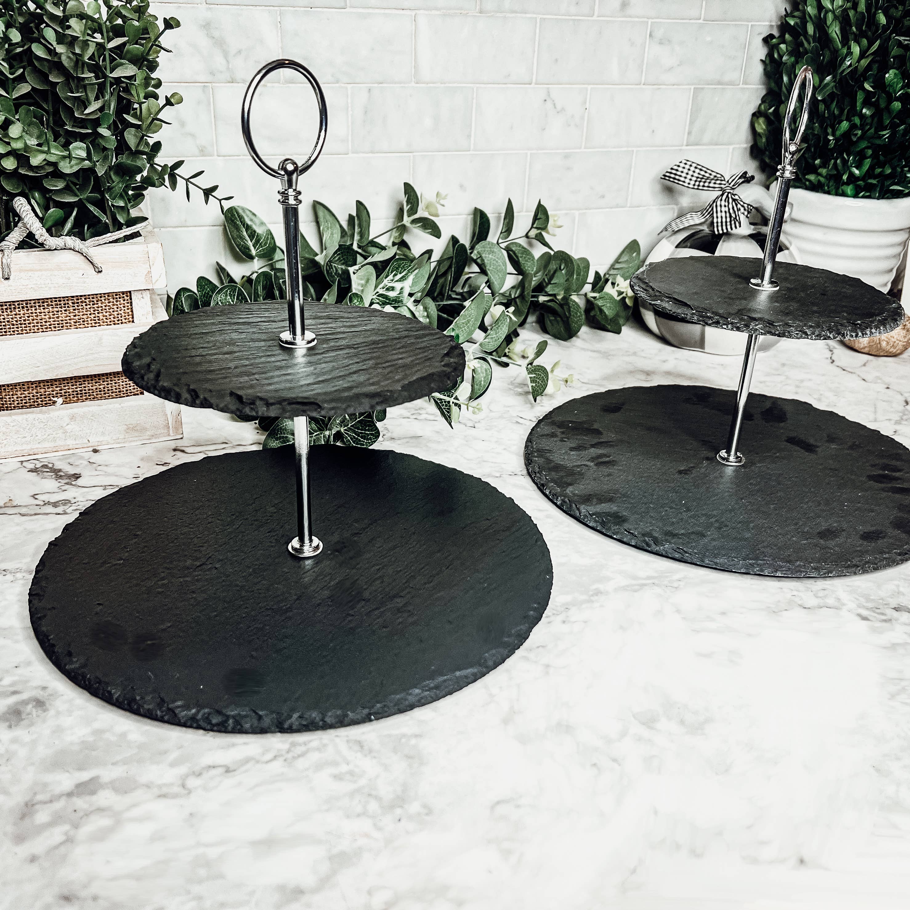 Gia Roma – wholesale Serving tray – Slate Tiered Trays with Handle, Natural Stoneware Handmade13