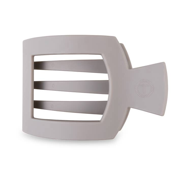 TELETIES - Wholesale Hair Clip - Women's - Square Flat Hair Clip | Med. | Silver Flames0