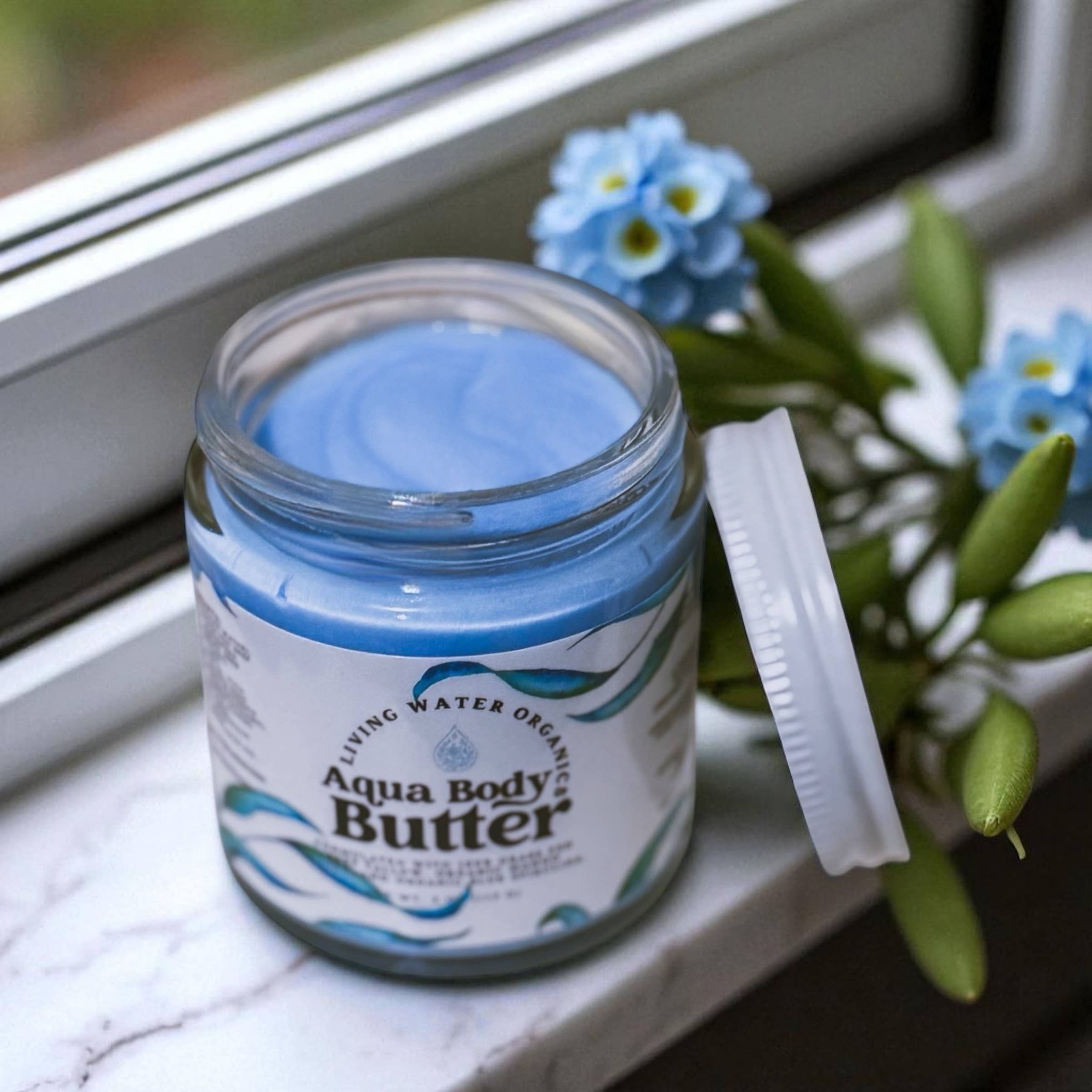 Living Water Organics - Wholesale Body Balm/Butter - Aqua Tallow Body Butter with Organic Blue Spirulina