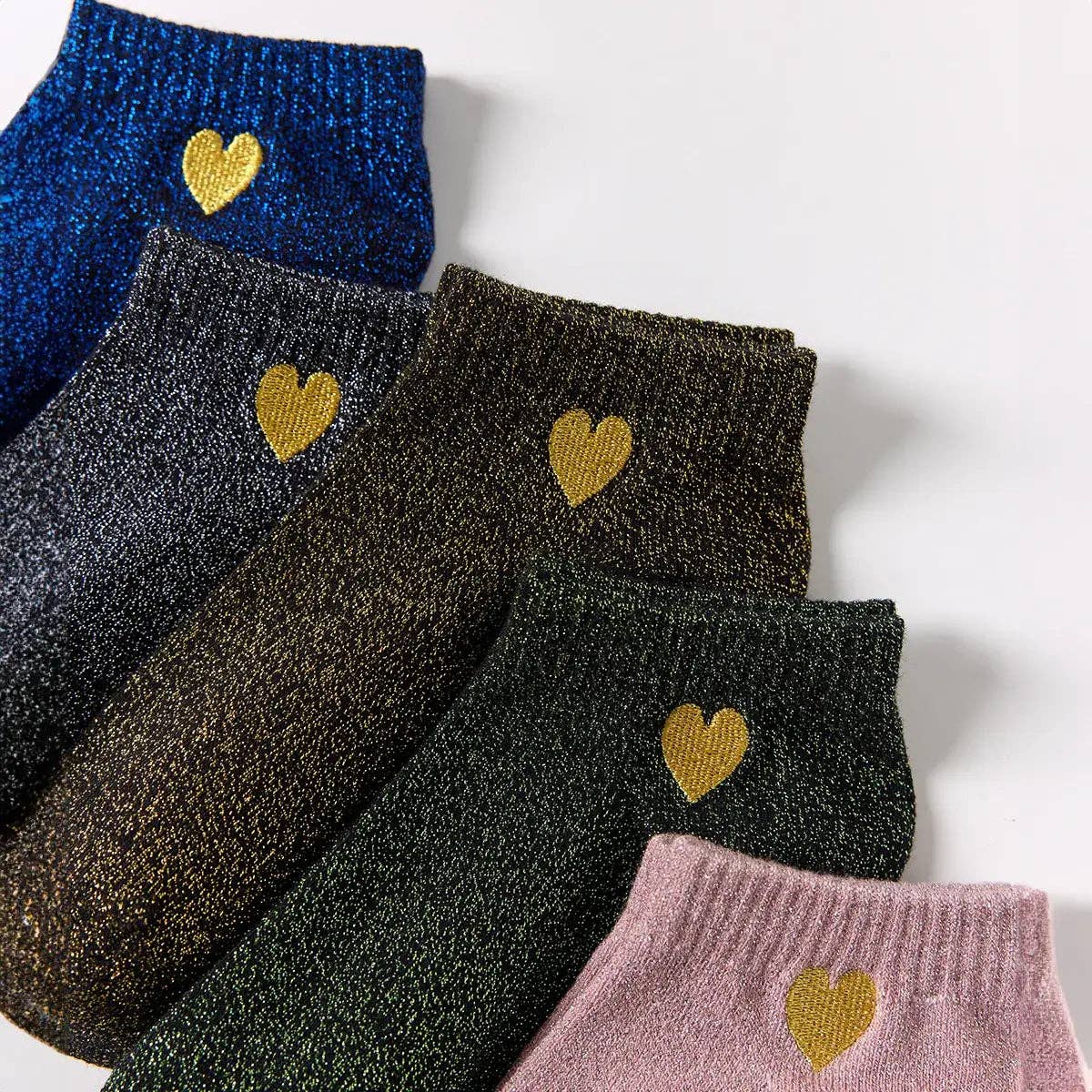 multicolor Pack de 4 Calcetines Lurex y Corazón con Purpurina Mujer I 35-41 de venta al por mayor en Faire1