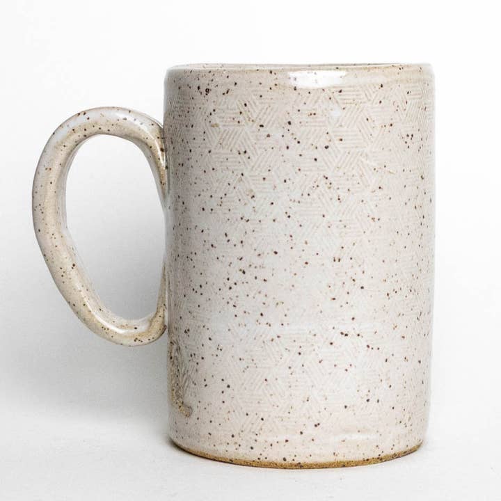 White Squirrel Clayworks - Wholesale Coffee Mug - Toad Handcrafted Ceramic / Pottery White 14oz Mug