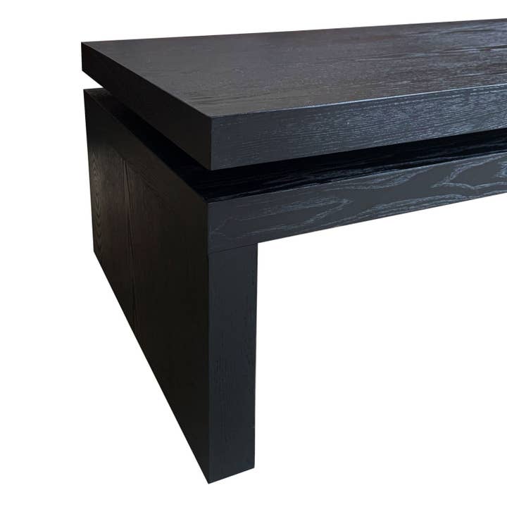 HomeRoots - Wholesale Coffee table - 48" Black Wood Floating Frame Coffee Table4