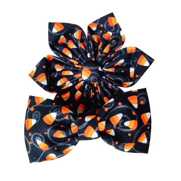 Charlotte's Pet – wholesale Pet bow tie – Dog – Candy Corn Dog Bow Tie and Collar Flower2