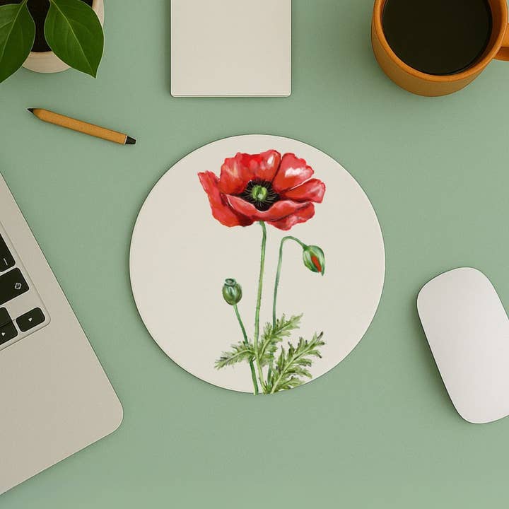 MerikaArt - Wholesale Mousepad/Trackpad - Red Poppy Flower Mousepad5