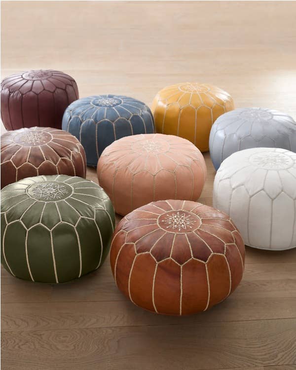 DarKech - Vente Pouf - Repose-pieds en cuir marocain, pouf fait main13