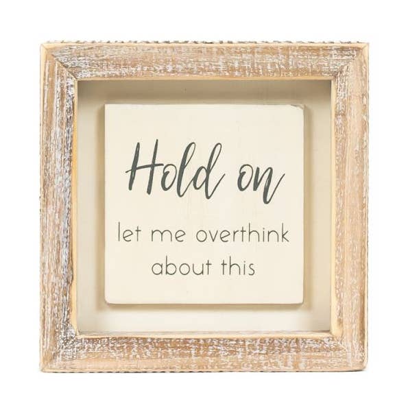 11948 - 5x5 wood frame sign (HOLD ON) home decor gift for wholesale by Devanie At Home (Formerly Adams & Co.)