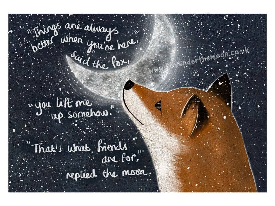 Fox Under The Moon - Venta al por mayor Ilustración - Impresión artística A4 ~ Lift Me Up3