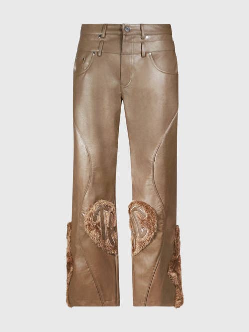 Animal Faux Leather Double Jeans for wholesale by hideout