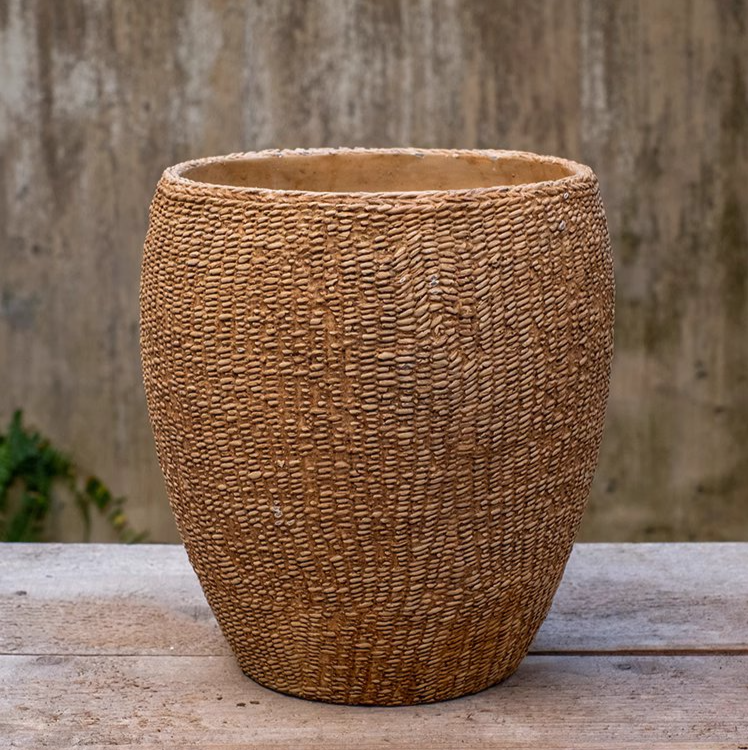 Rustic Reach - Wholesale Plant Pot - Faux Grass-Woven Cement Planter9