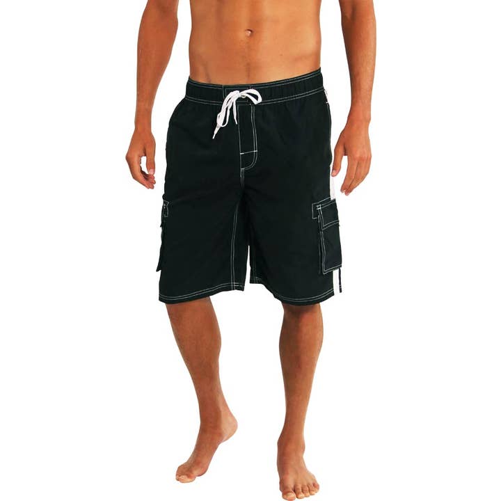 Bañador Norty 39962 Cargo para hombre, tallas grandes, 2 x 5 pulgadas, color negro para venta al por mayor de Eastern Off Price