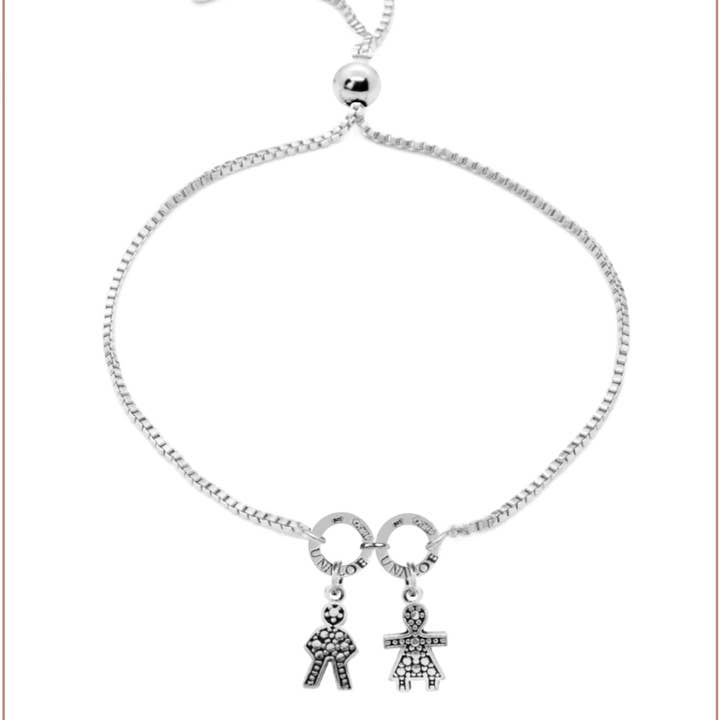 Pulsera Con Dos Dijes Bebé Estrella para venta al por mayor de Unaloe