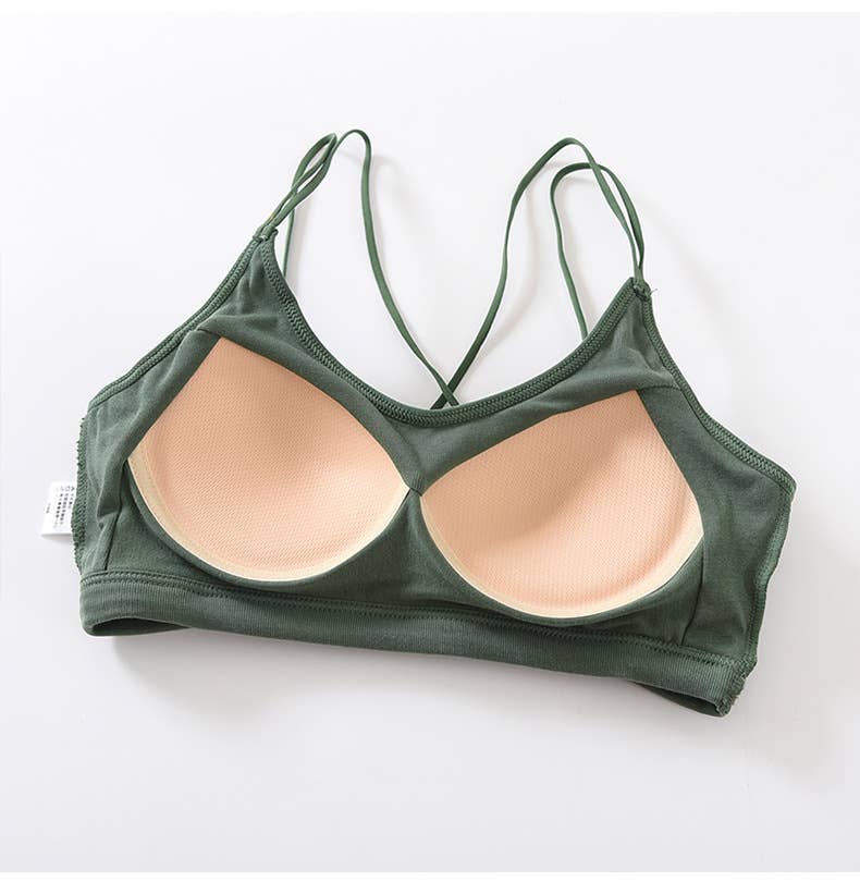 HIDDENBRAND - Wholesale Bralette - Women's - Soft Breathable Cotton Padded Bra Bralette crop top11