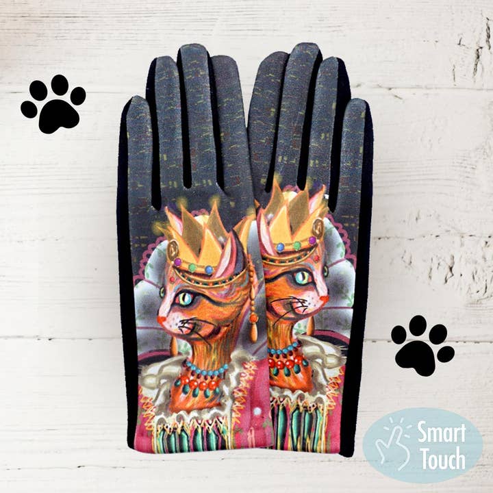 Cat Printed Smart Gloves for wholesale by Sensibling Corp.