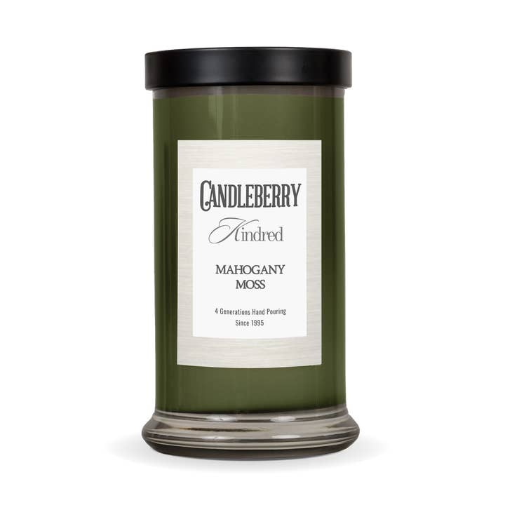 Mahogany Moss, Kindred, Large Jar Candle for wholesale by The Candleberry Candle Company