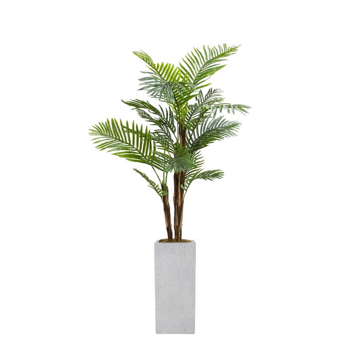Kunstpalmboom van 86,6 cm in een vierkante beige plantenbak voor wholesale door Vintage Home