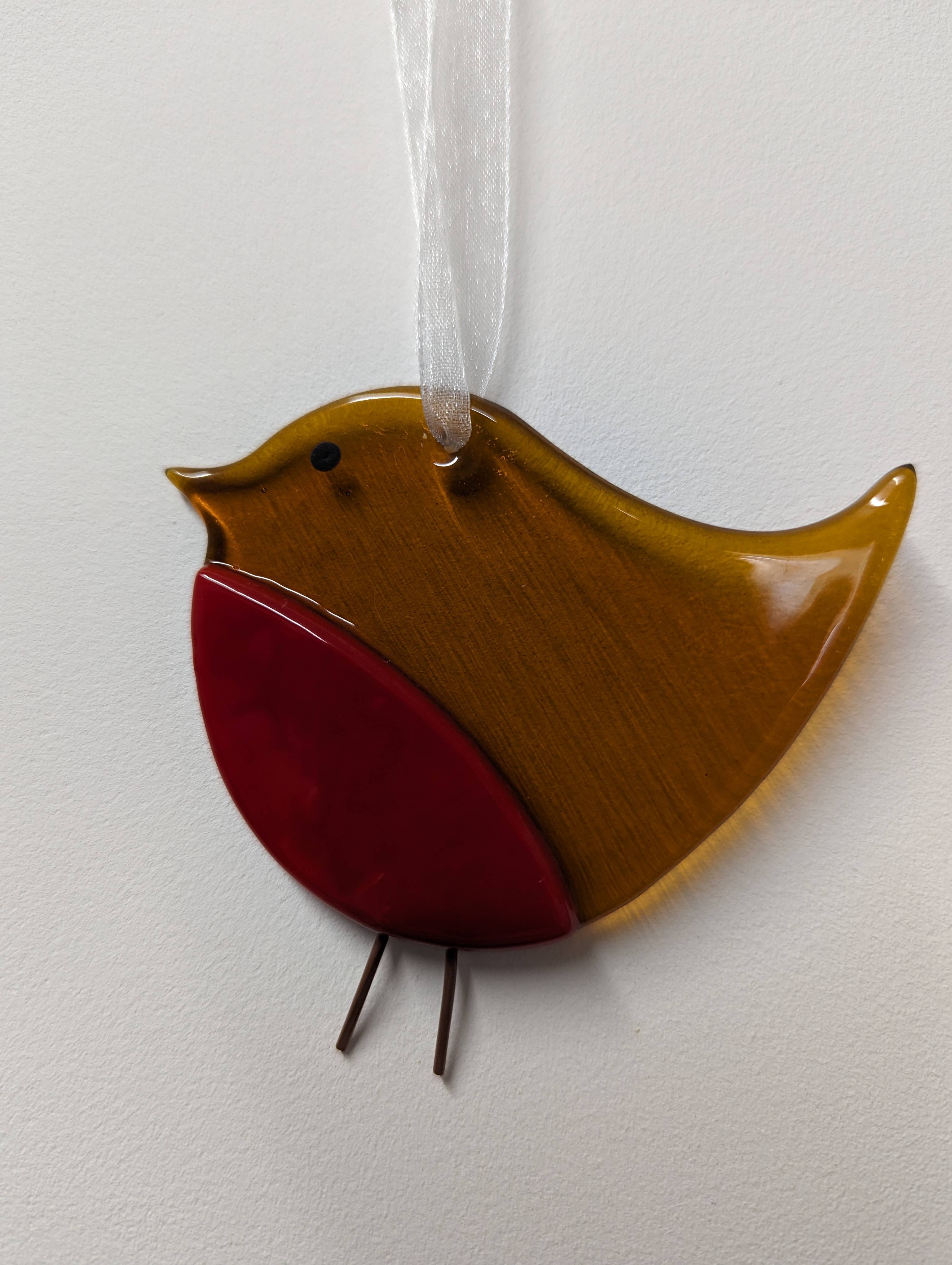 Pam Peters Designs – Großhandel Verzierung – Rotkehlchen-Dekorationen aus geschmolzenem Glas, handgefertigt, in 2 Größen erhältlich4