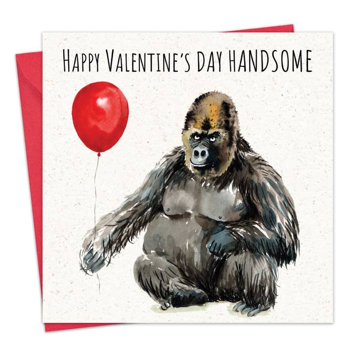 Funny Valentines Card - Gorilla for wholesale by Twizler Ltd