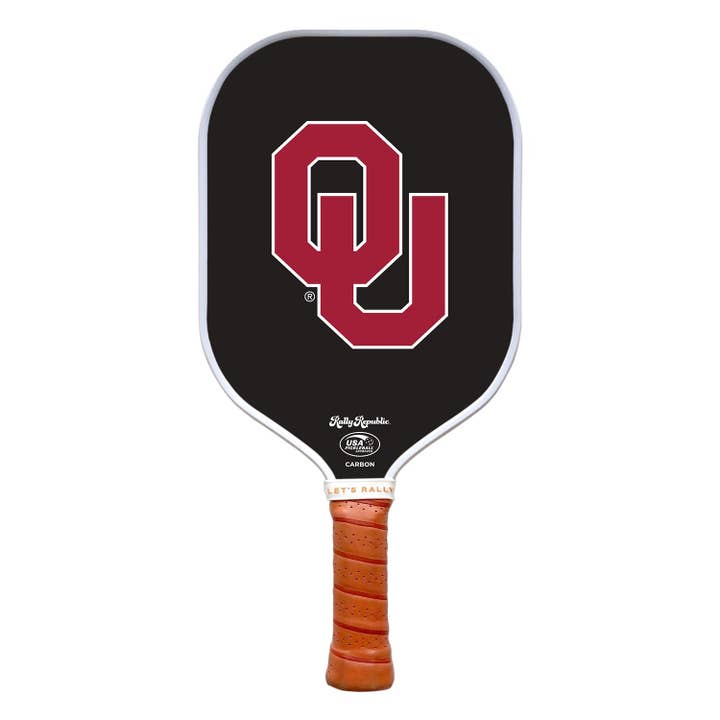 Pagaie de pickleball noire entrelacée OU Mark Oklahoma Sooners (B2B) pour la vente par Rally Republic
