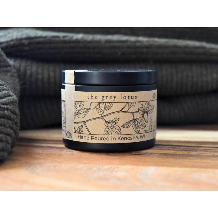 The Grey Lotus - Wholesale Travel candles - Sweater Weather 100% Soy Wax Tin Candle - 4 oz1