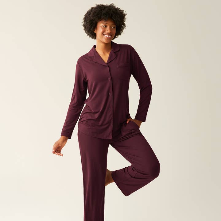 Kindred Bravely - Wholesale Sleepwear Set - Women's - Clea Bamboo Classic Long Sleeve Maternity & Nursing Pajama16
