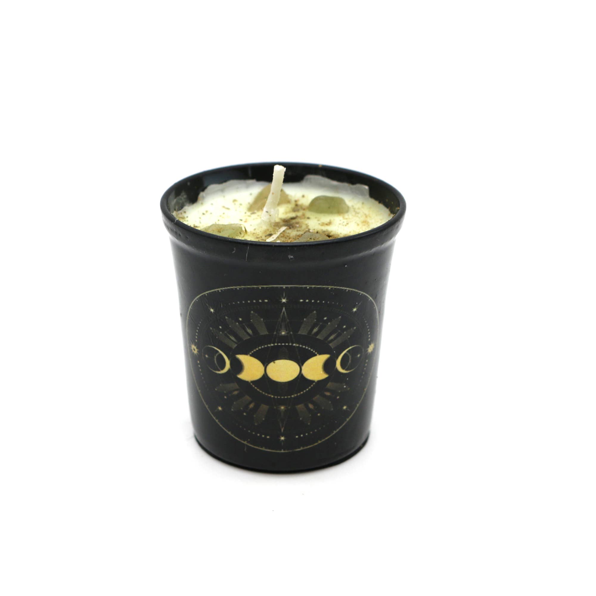 Designs by Deekay Inc. – wholesale Jar/filled candle – Golden Moons Scented Votive Candles (6)