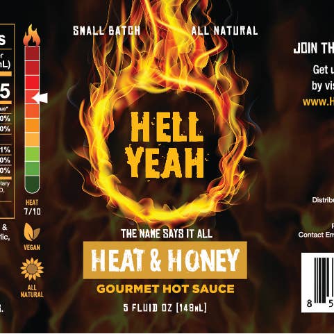 Hell Yeah Hot Sauce - Wholesale Hot Sauce - Hell Yeah Heat & Honey Gourmet Hot Sauce - 5 oz. bottles2
