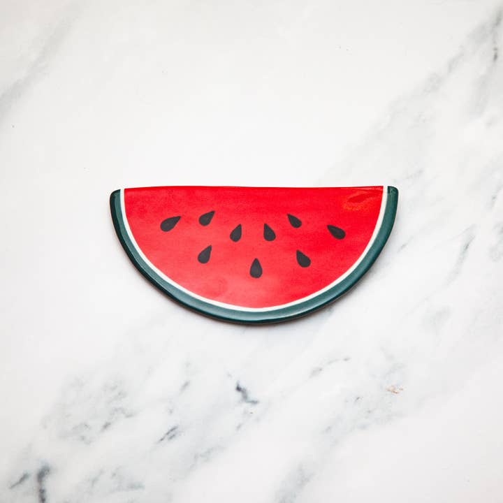 Ceramic Watermelon Wall Hanging, Fruit Decor for wholesale by Melike Carr
