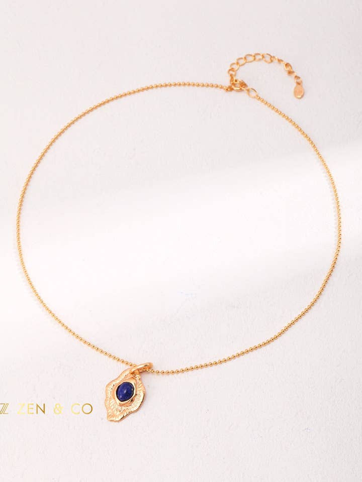Collar con colgante de lapislázuli FATIMA para venta al por mayor de ZEN&CO Studio