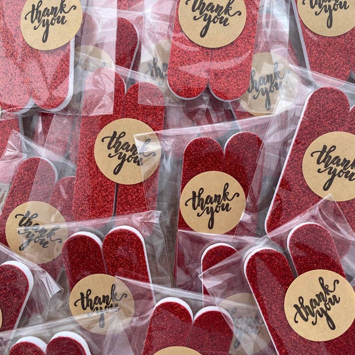 2-Pack Mini Emery Board Thank You Package Filler, Red for wholesale by Joyfully Noted