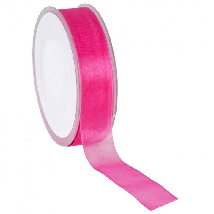 Fuchsia Organza ribbon for wholesale by kadopapier.net