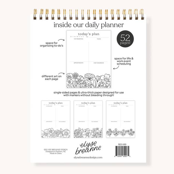 Elyse Breanne Design - Wholesale Planner - Color-In Daily Planner1