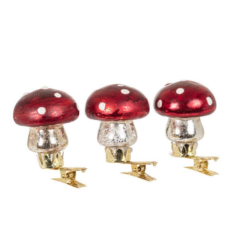 Abbott - Wholesale Ornament - Mini Mushroom Clip Ornament-1.5"H1