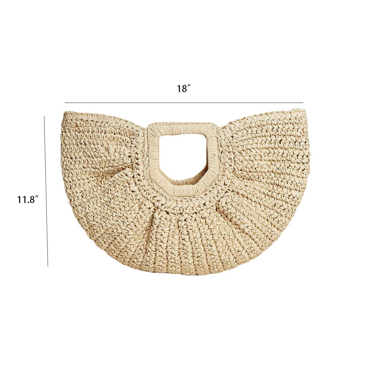 ACCITY - Wholesale Beach Bag - WOMEN PORTABLE MOON WOVEN STRAW BAG_CWAB08124