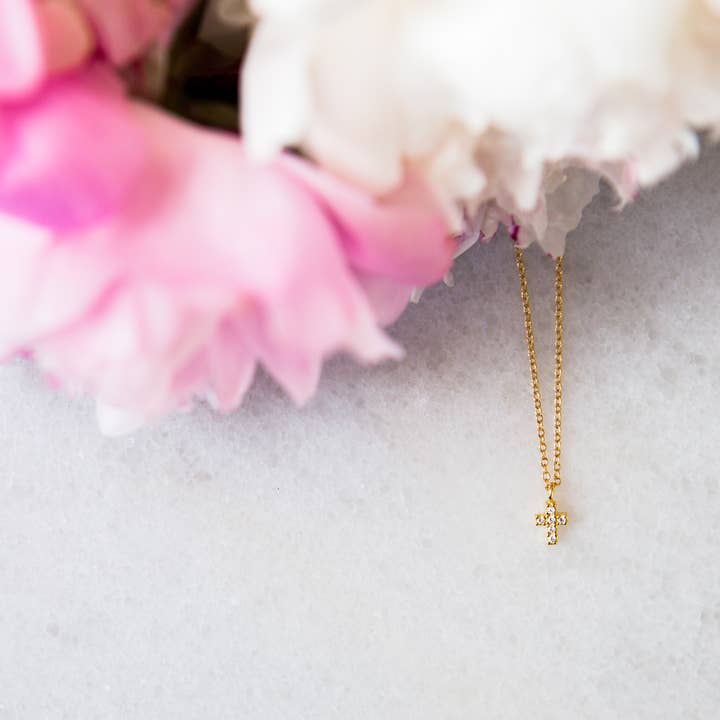 CZ Cross Halsband för wholesale av Golden Thread