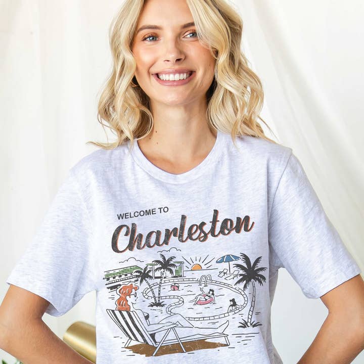 WELCOME TO CHARLESTON Graphic Tee for wholesale by BLUME & CO.
