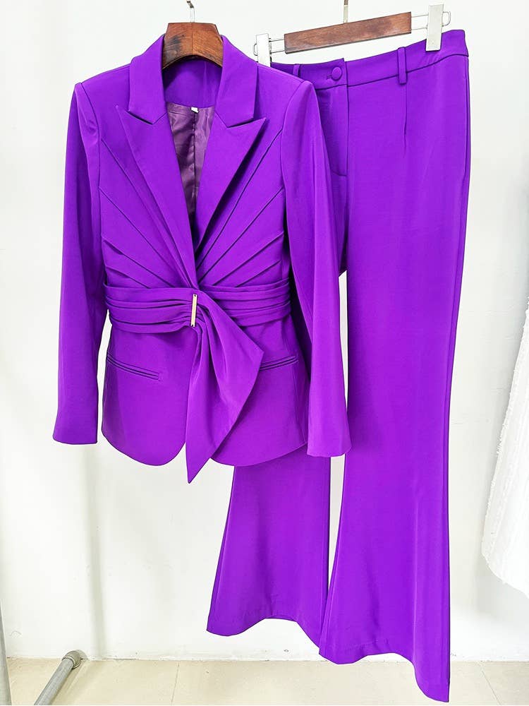 Productseeker - Wholesale Suit Set - Women's - SET103L Elegant Slim Fit Blazer & Pants Suit in Purple2