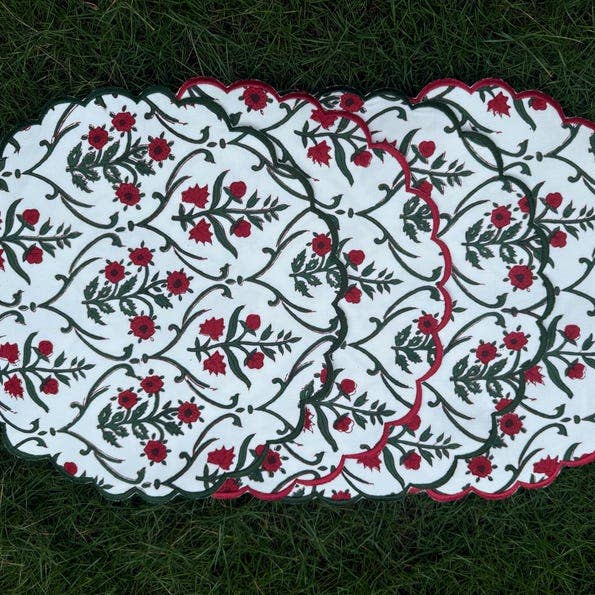 Ruby Red and Emerald Green Cotton Hand Block Tablemats and other Purchase Wholesale red placemats. Free Returns & Net 60 Terms on Faire trending on Faire.