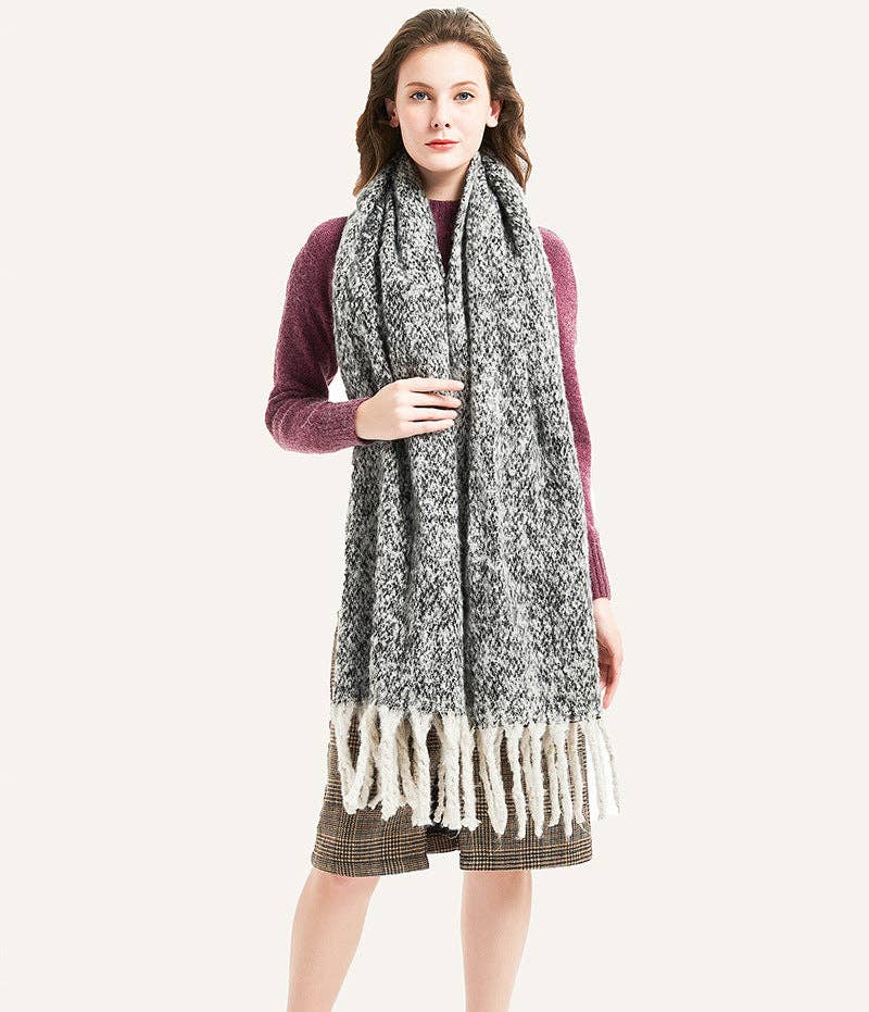 Dipped Shop - Wholesale Scarf - Women's - Solid Color Simple Tessel Scrves DPKS122019