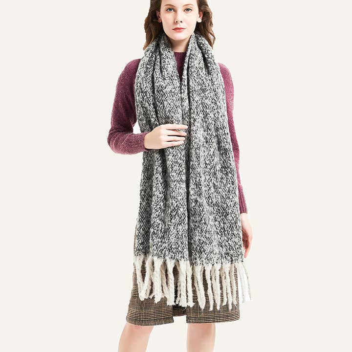 Dipped Shop - Wholesale Scarf - Women's - Solid Color Simple Tessel Scrves DPKS122019