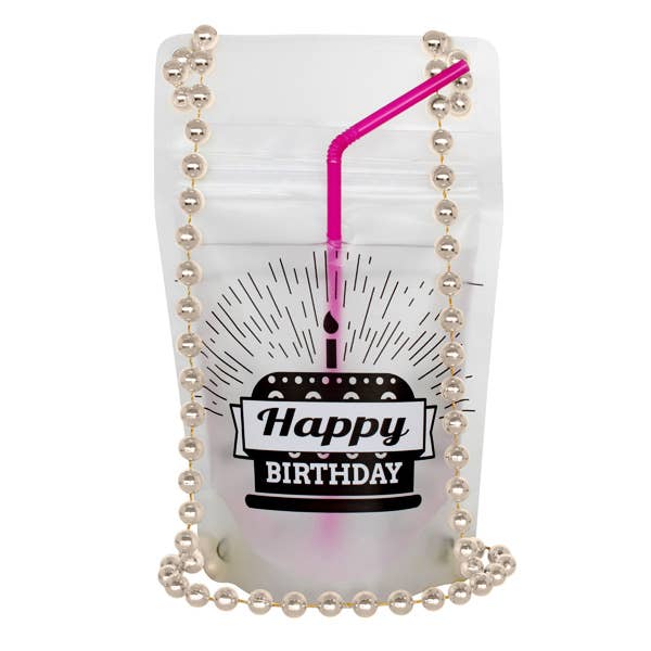 NeckSip - Wholesale Party Favor - Happy Birthday - Draagbare drankzakjes (12 oz | 2-pack)12
