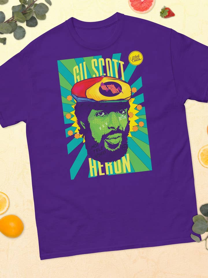 Gil Scott-Heron I A t-shirt essencial unissexo 100% algodão por atacado de UNITED SOULS