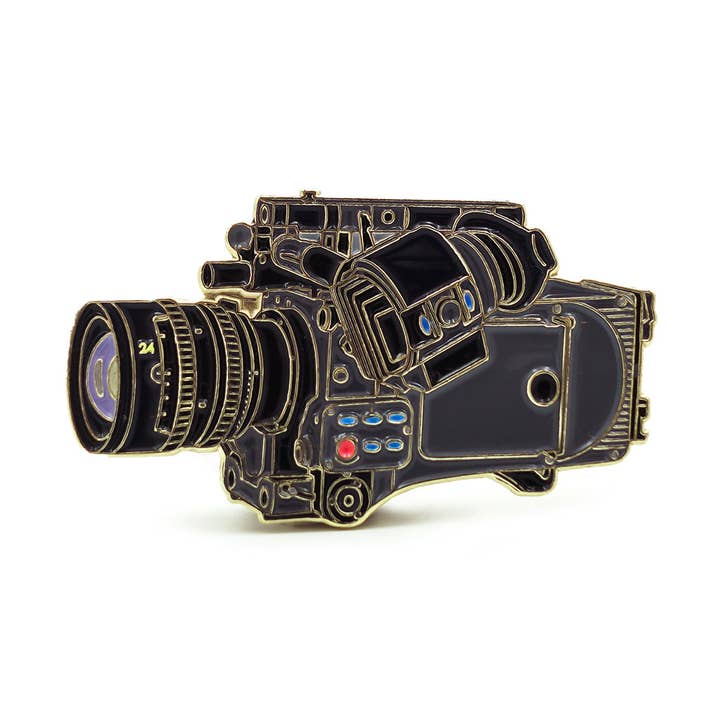 Cinema Camera Enamel Pin for wholesale by Film Pin Society