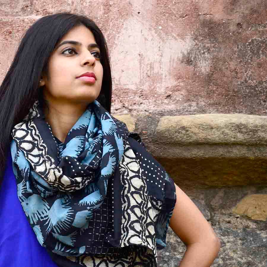 Ichcha – Engroshandel Tørklæde - Dame – Hari tørklæde med håndbloktryk4