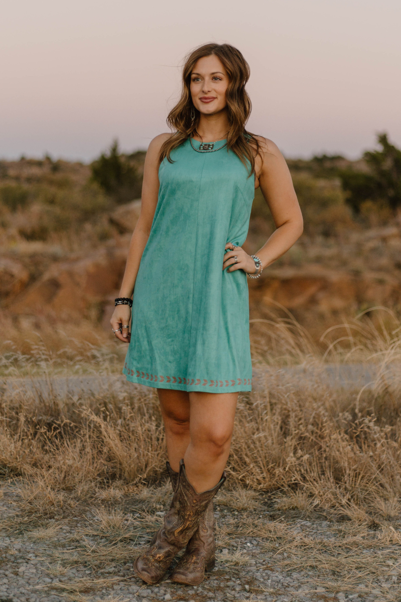 Sterling Kreek – Vestido - Mulher por atacado – Vestido Trilhos Turquesa7