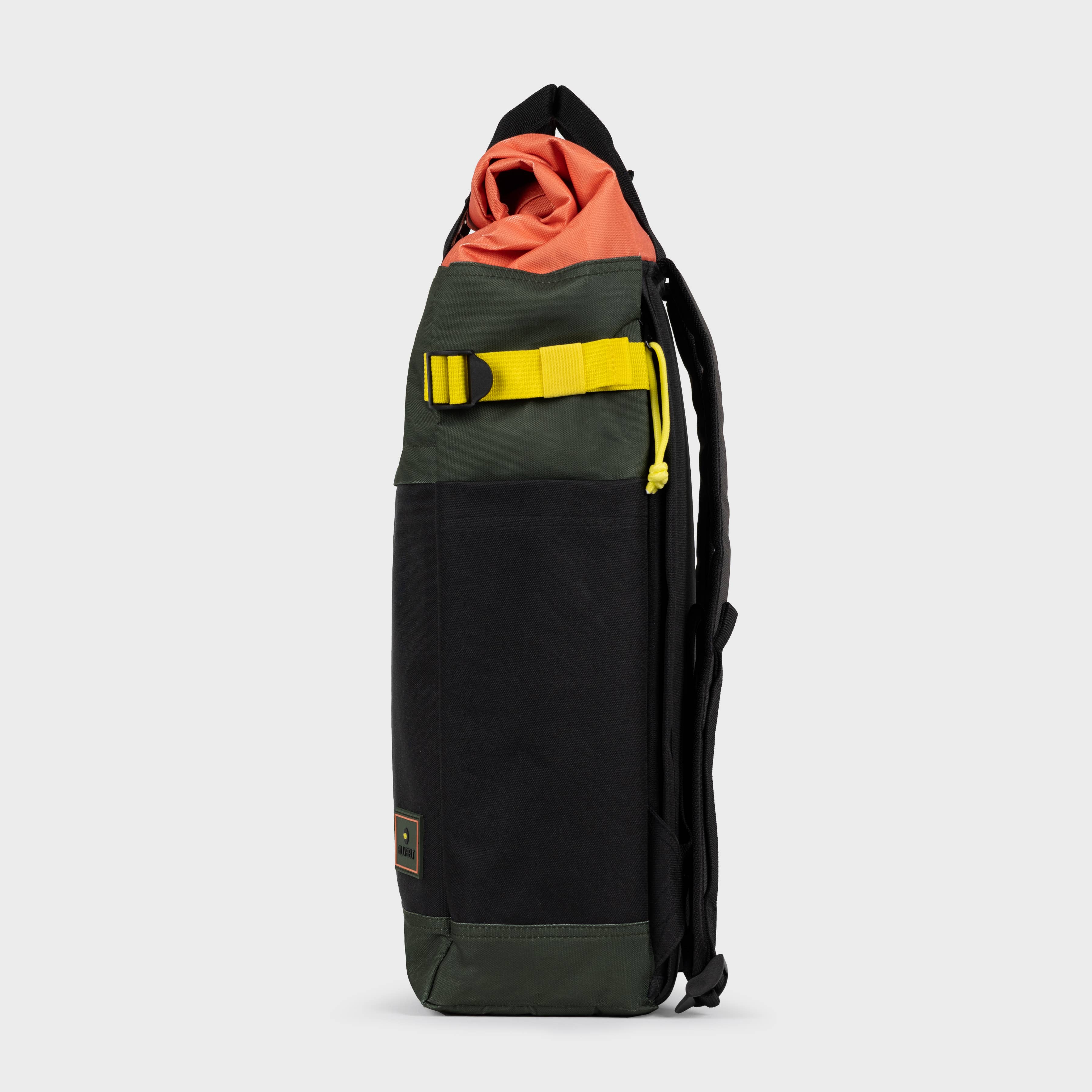 BILLYBELT - Wholesale Backpack - Men's - Roll-top 100% recycled polyester backpack - Khaki and orange7
