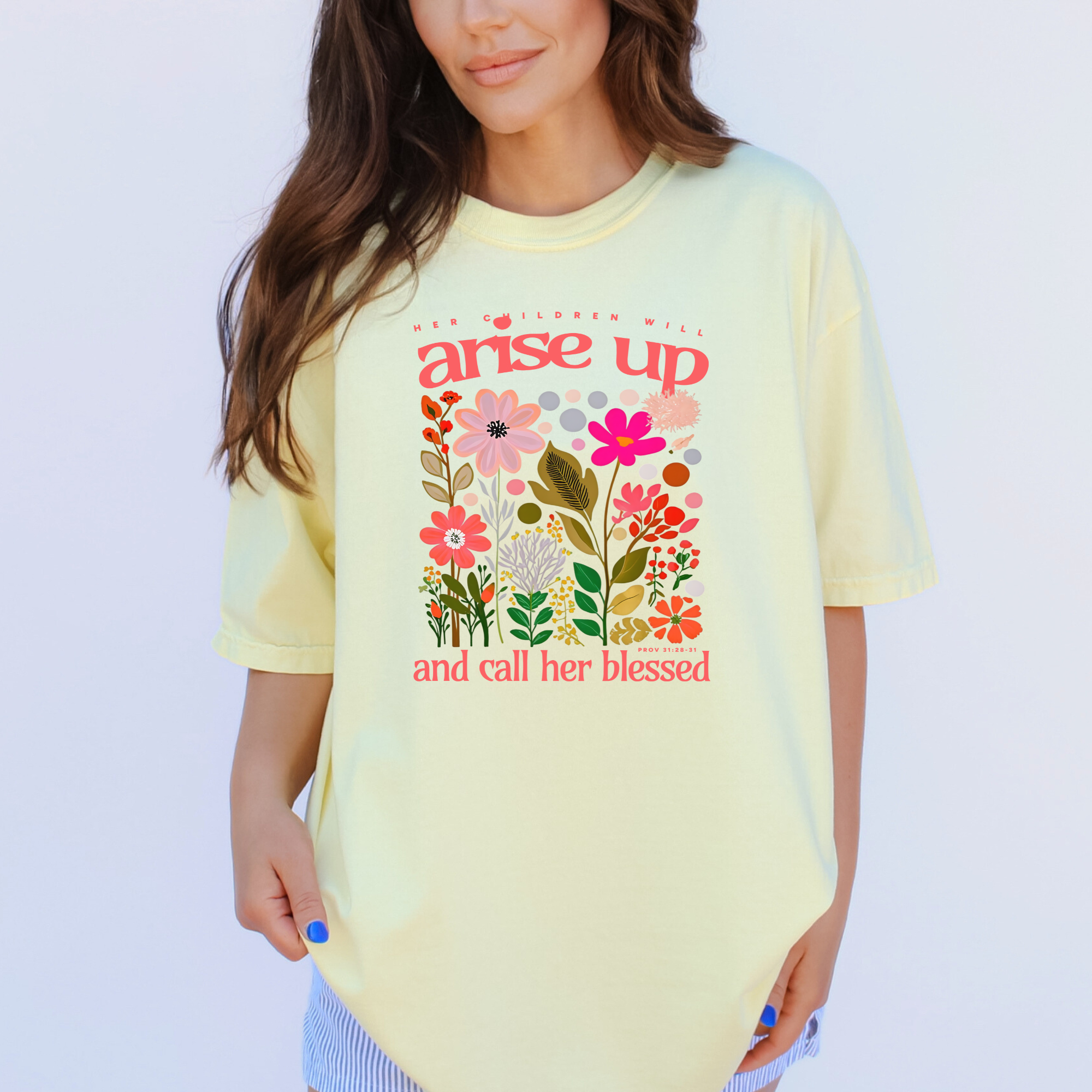 Scripted Pearl - Wholesale Screen Printed T-Shirt - Women's - Mom Bible Verse Comfort Colors Christian Mother's Day Tshirt12