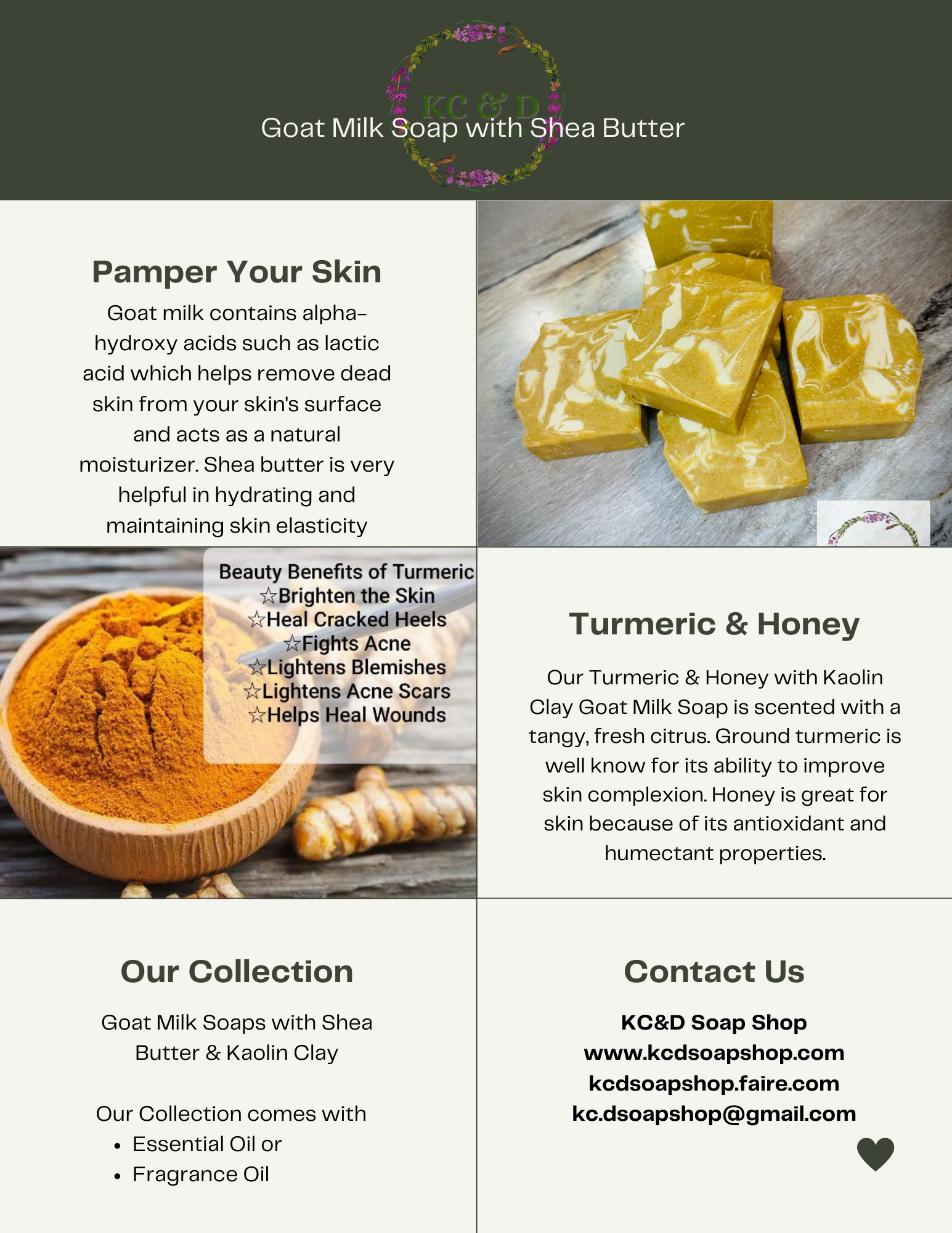 KC&D Soap Shop - Wholesale Bar Soap - Goat Milk Soap: Milky Turmeric & Honey with Kaolin Clay5