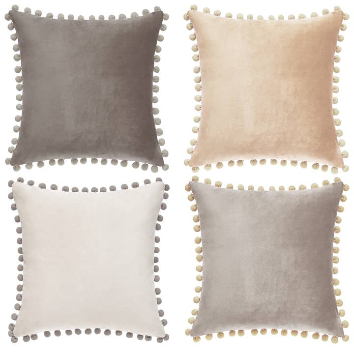 Colibri Pillow Covers (4-Pack) - Stone Gray/Beige Cream for wholesale by Monday Moose